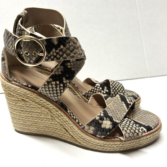 Banana Republic snake skin and leather wedges - Picture 3 of 6